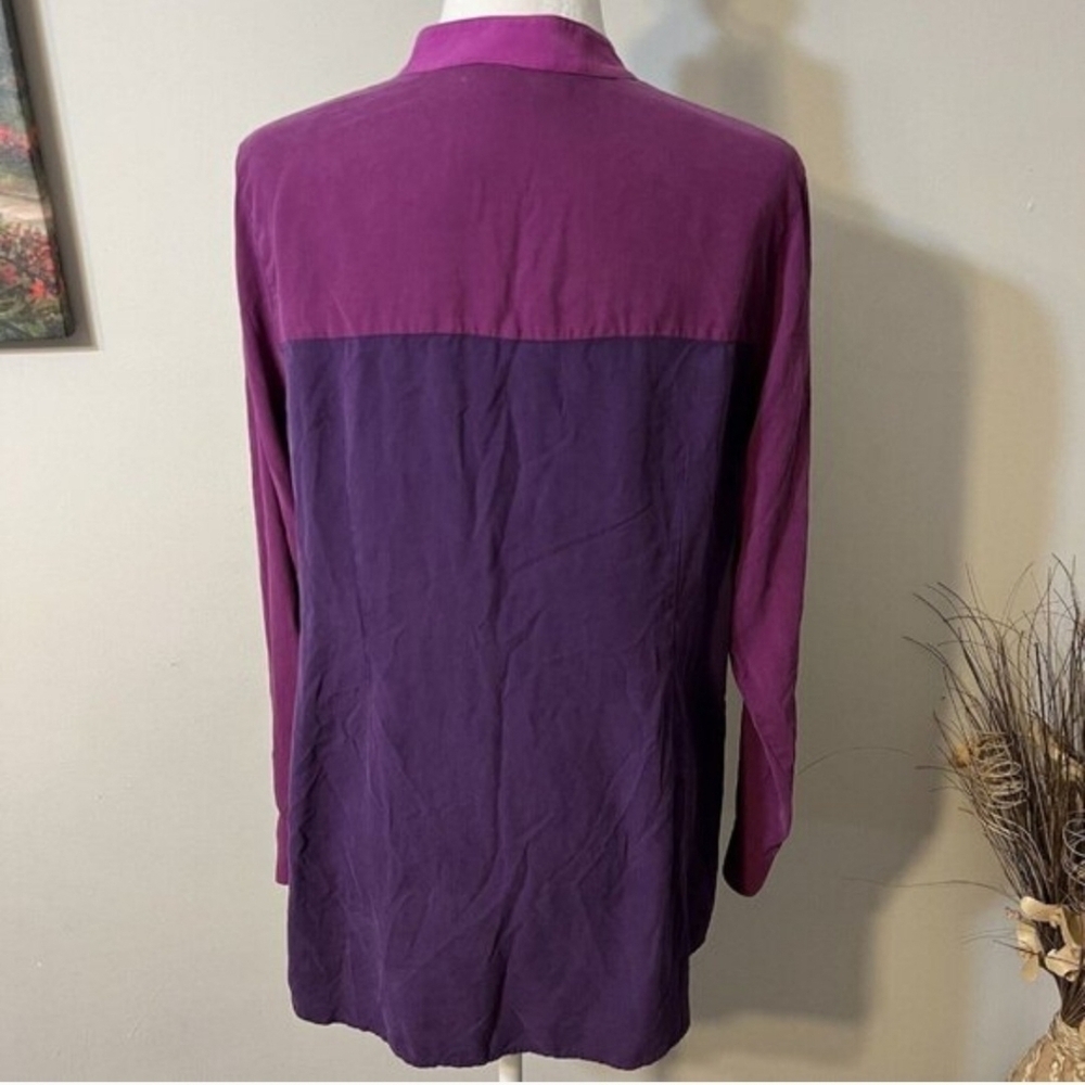 Soft Surroundings 100% Silk Colorful Elegance Button Down Top Size Large! - Picture 3 of 5
